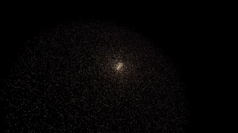 Golden Data Galaxy Sphere Particles Motion Background Stock Footage 331547266