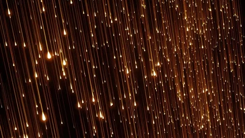 Golden Data Stream: Vertical Light Streaks 库存影片 343551610