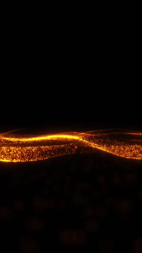 Golden Data Wave Stock Footage 310281209