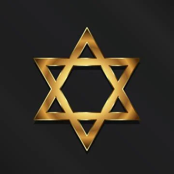 Golden David Star. Judaism symbol Stock Illustration