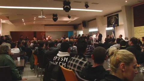 Golden Dawn preelection campaign clapping  Stock Footage 148402706