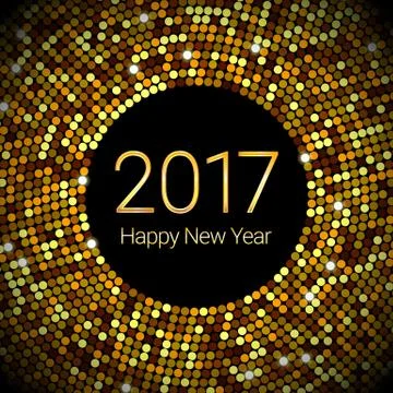 Golden decoration pattern background New Year greeting card Stock Illustration