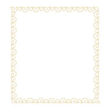 Golden Decorative Border Frame Vector Illustration Stock Illustration