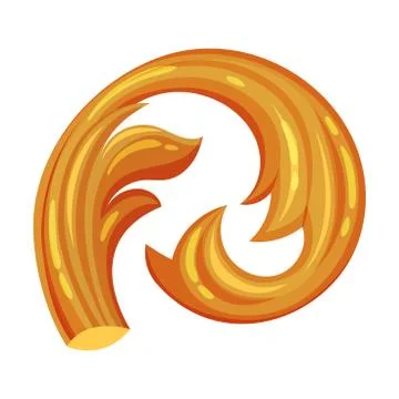 Golden Decorative Monogram or Scroll Isolated on White Background Vector Illustrazione stock