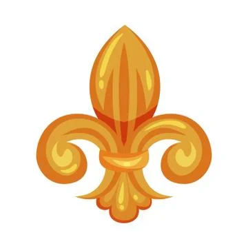 Golden Decorative Monogram or Scroll Isolated on White Background Vector Stock Illustration