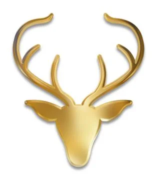 Golden Deer Head Stock Illustration