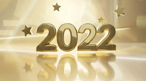Golden design background 2022 3d-illustration Stock Illustration