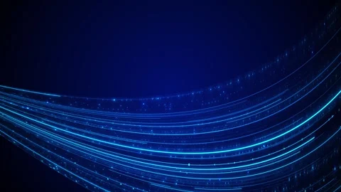 Golden diagonal particle streaks background fast glowing trails, dark space dept Stock Footage 340477423