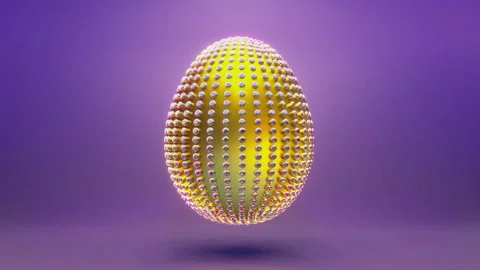 Golden Diamond Egg rotating on bright background. Happy easter 3d render egg. Stock Footage 168946143