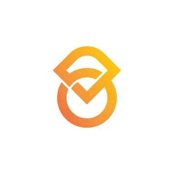 Golden diamond linked ring abstract gradient logo vector Stock-Illustration