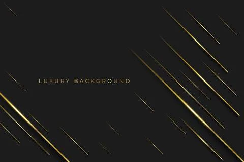 Golden digaonal lines, elegant black background dark vector illustration Stock Illustration