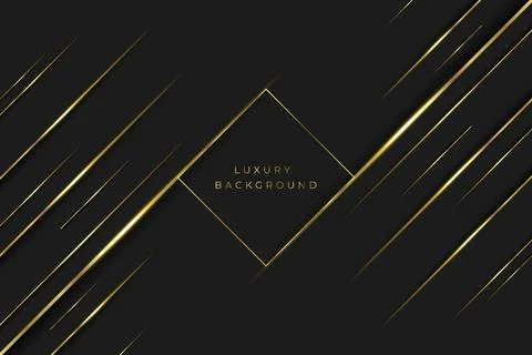 Golden digaonal lines on elegant black background dark vector illustration Illustrazione stock