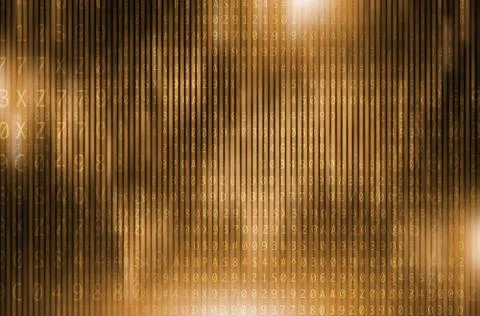 Golden Digital Encryption Stock Illustration