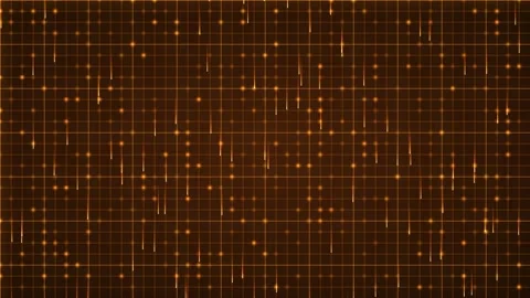 Golden digital grid with falling light particles Stock Footage 340333726