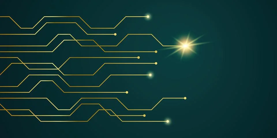 Golden digital network power background イラスト素材