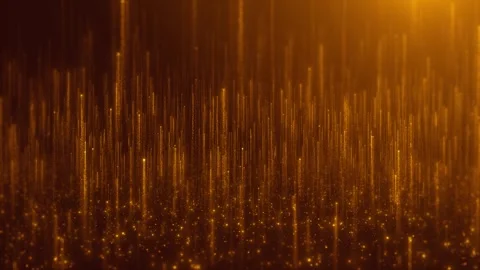 Golden digital particle rain background light streaks, glowing dust, and warm fu Stock Footage 340402073