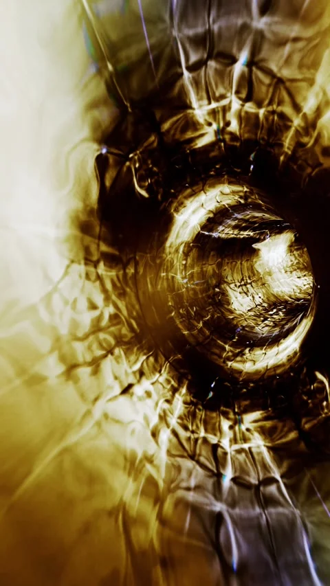 Golden Digital Vortex of Light Stock Footage 303599149