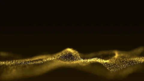 Golden digital wave background abstract dust title blurred. Stock Footage 93534252
