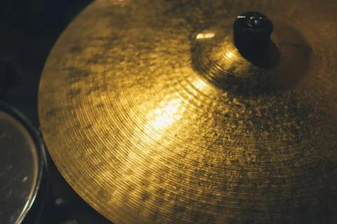 Golden disc hat background Stock Photos