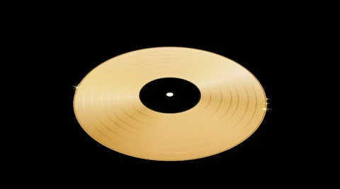 Golden disc rotation. Looping Stock Footage 61878735