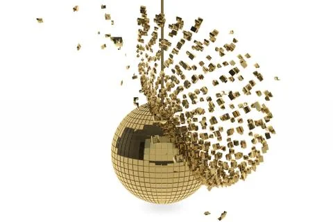 Golden disco ball Stockillustratie
