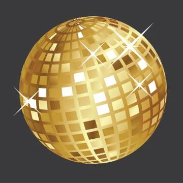 Golden disco ball Stock Illustration