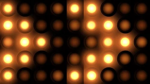 Golden disco lights background. Disco party glowing animation. Flicker wall Stock Footage 301058923