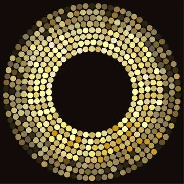 Golden disco lights frame Stock Illustration