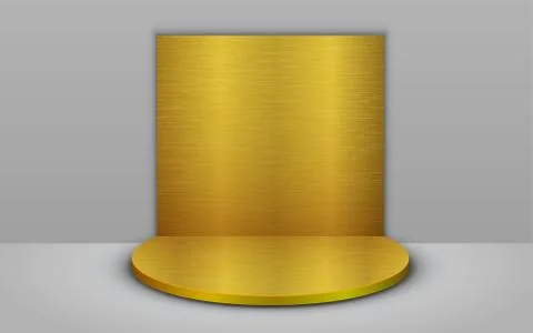 Golden display platform in the studio room Stock Illustration