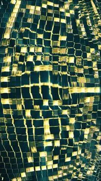 Golden distorted metallic grid texture with optical illusion waves Stock Illustration