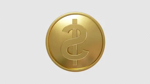 Golden Dollar Coin Loop Video stock 317599268