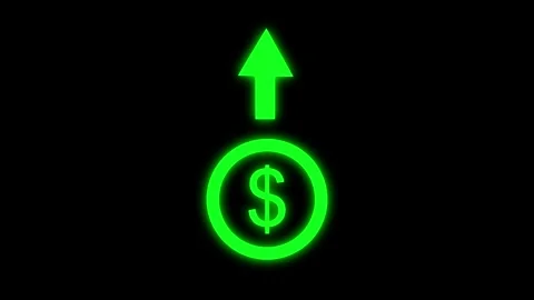 Golden dollar coin rises to indicate corporate financial success. Rising do.. Stock-Footage 337817631
