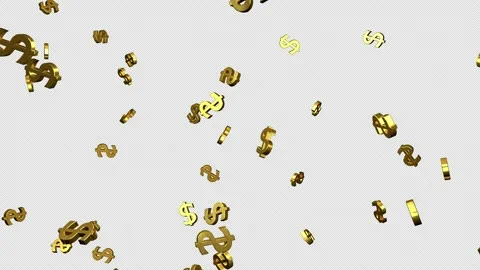 Golden Dollar Falling Stock Footage 170203447