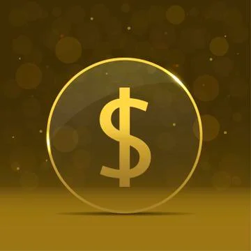 Golden Dollar label Stock Illustration