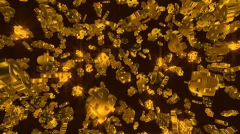 Golden Dollar Rain Stock Footage 8957058