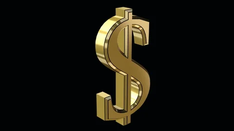 Golden dollar rotating  SL Stock-Footage 996548