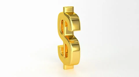Golden Dollar Sign Vídeo Stock 26371300
