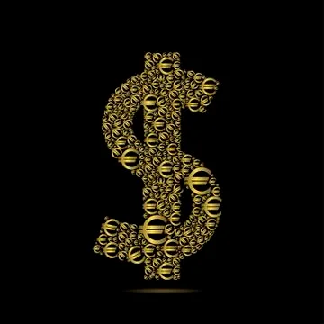 Golden dollar sign Stock Illustration