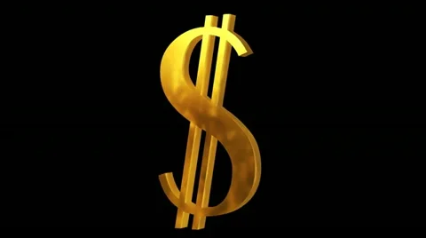 Golden Dollar Symbol Stock Footage