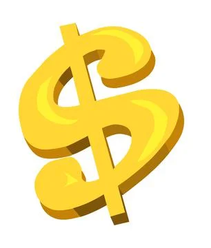 Golden dollar symbol vector Stock Illustration