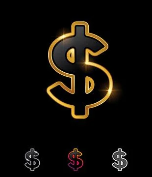 Golden Dollar Vector Sign Stock-Illustration