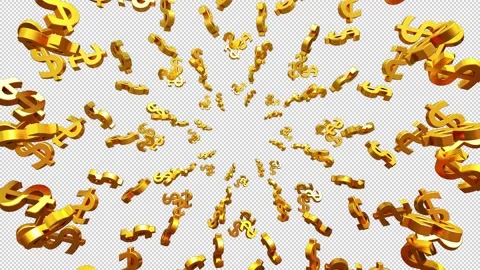 Golden Dollars Decoration Stock Footage 247471841