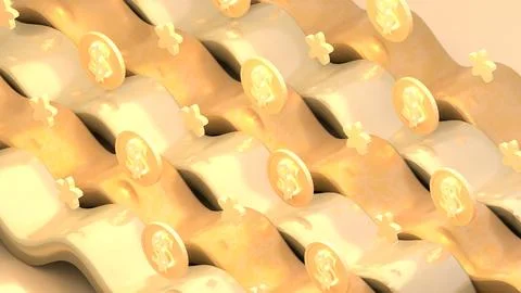 Golden dollars Stock Illustration