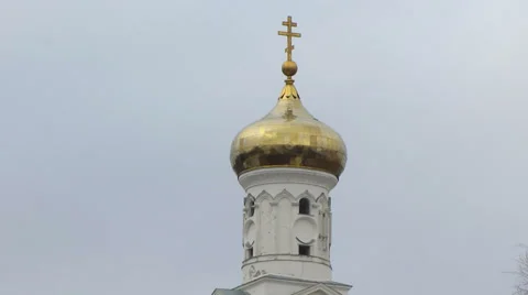 Golden dome of the bell tower Stock Footage 35885495