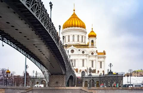 The Golden Domes of Cathedral of Christ the Savior, Russia . Foto stock