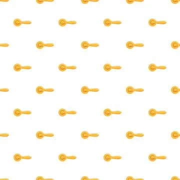 Golden door handle pattern repeating on white background Illustration