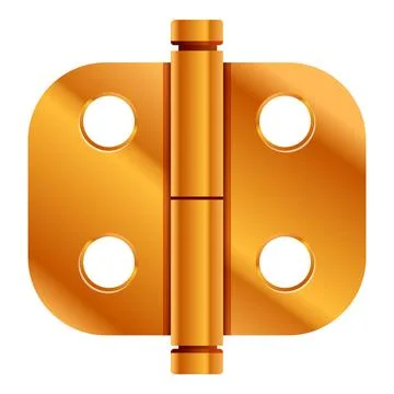 Golden door hinge connecting two parts together Ilustración de archivo
