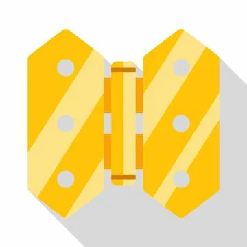 Golden door hinge flat vector icon illustration Stock Illustration