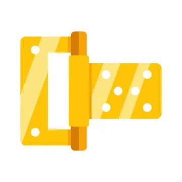 Golden door hinge hardware flat vector icon illustration Illustrazione stock
