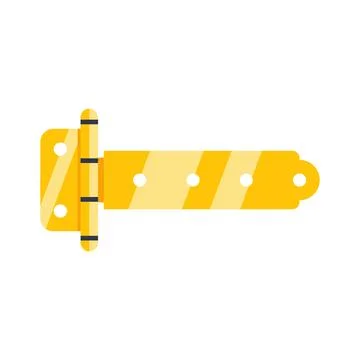 Golden door hinge hardware flat vector icon concept Stock Illustration